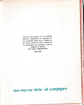 MÚSICA PARA NIÑOS, por José Peris - 1ª ed. 1965