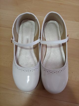 Bailarinas charol blanco niña 