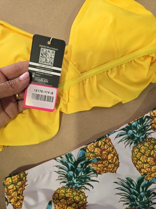 Bikini 2 piezas braga alta amarillo