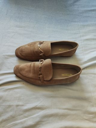 Mocasines beige mujer 