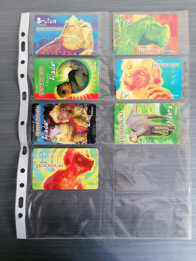 Lotto 7 schede telefoniche Dinosauri Disney 2000