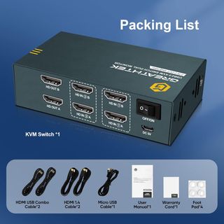 Switch KVM 2 Monitores 4K@30Hz (GHT-S7228H2)