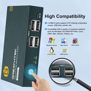 Switch KVM HDMI 2 Puertos 4K@60Hz
