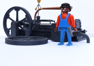 Máquina de vapor horizontal para Playmobil