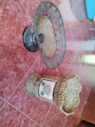 2 Adornos metal y cordel