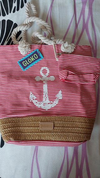 Bolso de playa o piscina con monedero.