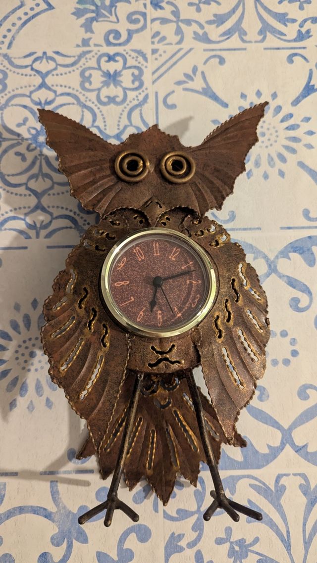 Orologio civetta gufo artigianale