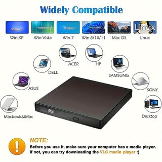 LECTOR GRABADOR CD EXTERNO Usb 2.0 Slim 