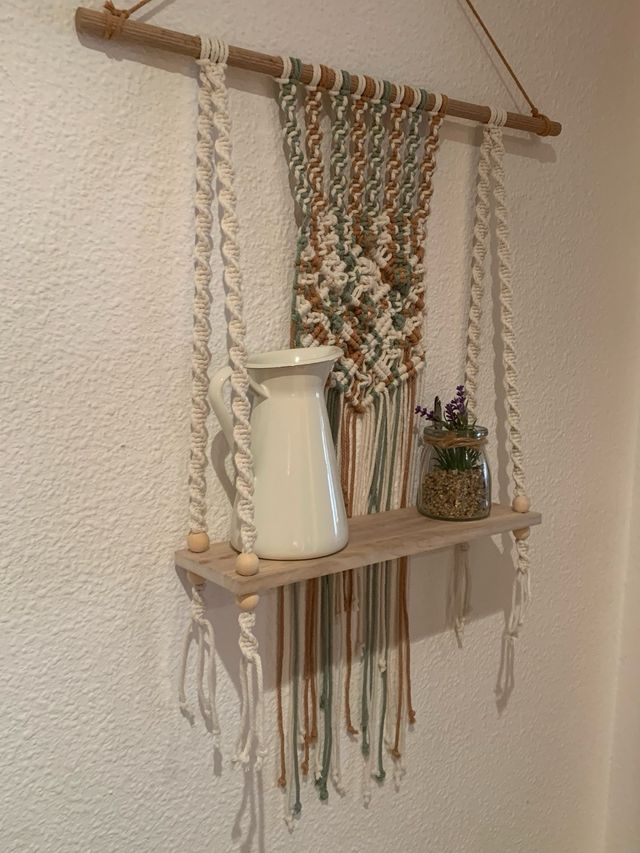Tapiz estante de macrame