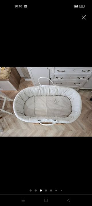 Minicuna moises capazo mimbre bebe nature