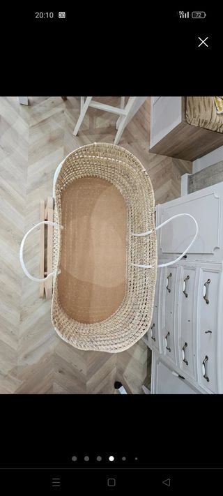 Minicuna moises capazo mimbre bebe nature