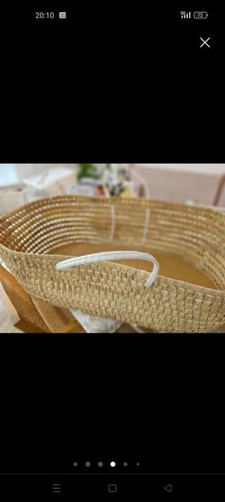 Minicuna moises capazo mimbre bebe nature