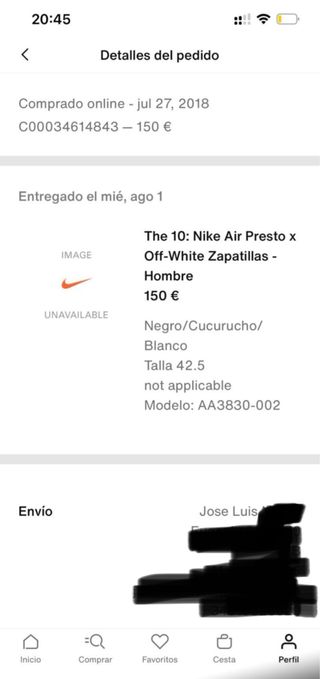Nike Air Presto Off-white Black (2018) 42,5 EU