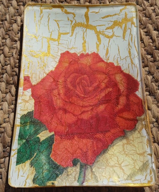 BANDEJA DE CRISTAL HECHA A MANO