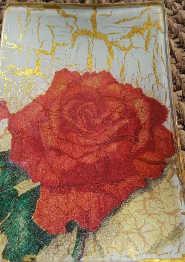 BANDEJA DE CRISTAL HECHA A MANO