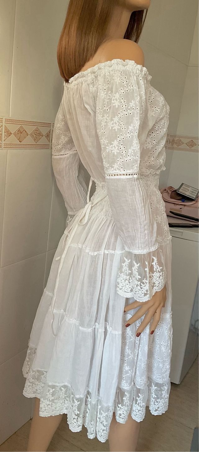 Vestido ibicenco vpcon bordsdo ingles