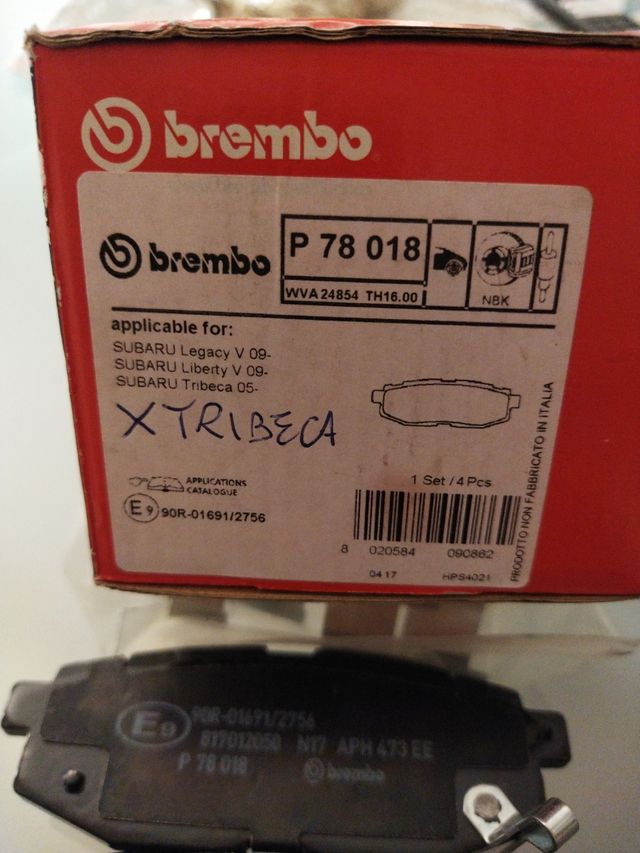 Brembo pastiglie freni Subaru Toyota