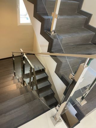 Barandilla de acero inoxidable con cristal