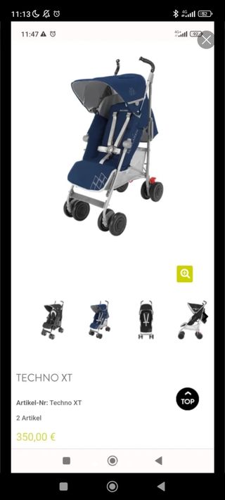 silla maclaren techno xt 4 ruedas delantera