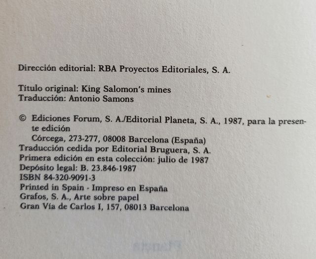 📚 LIBRO "LAS MINAS DEL REY SALOMÓN"