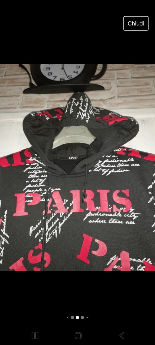 Felpa con cappuccio e scritte