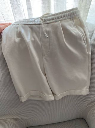 Pantalon Chandal Corto Blanco