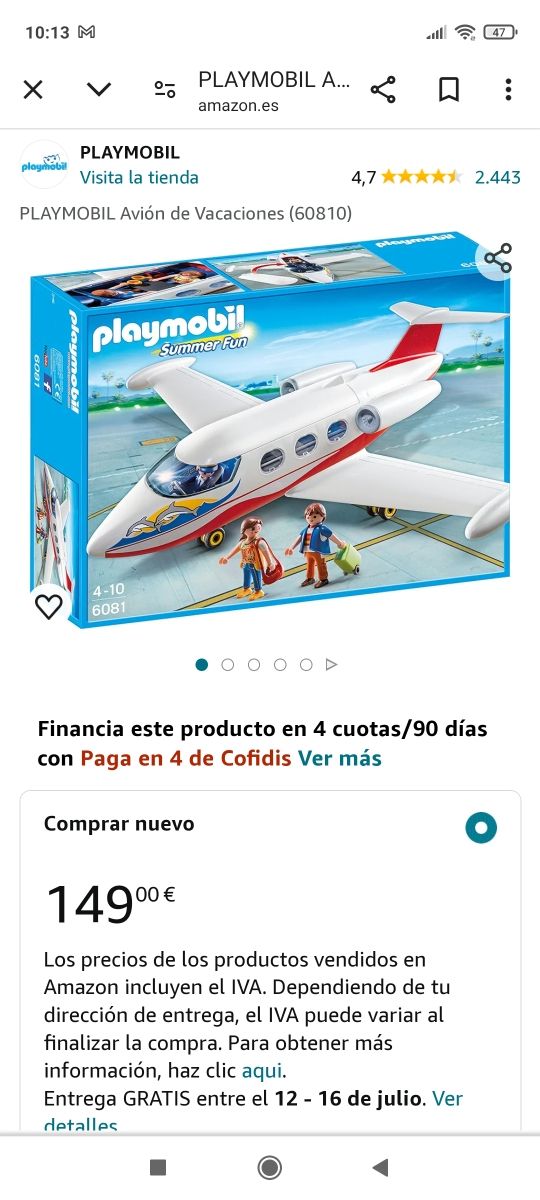 Avión Playmobil