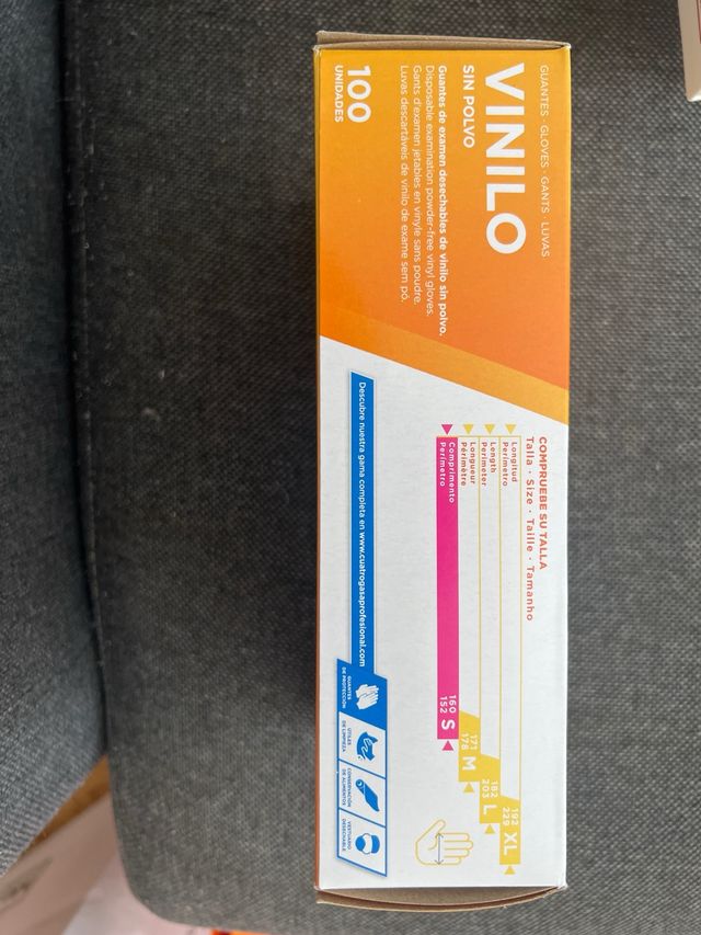 Guantes vinilo Sin polvo talla s transparentes