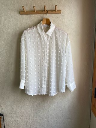 Camisa blanca bordada - zara