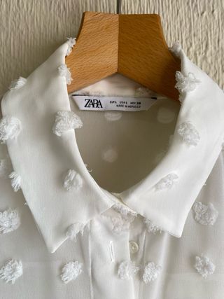 Camisa blanca bordada - zara