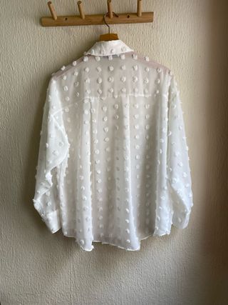Camisa blanca bordada - zara