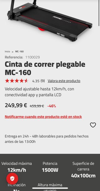 liquidacion cinta correr nueva