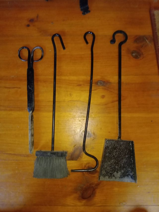 SET ANTIGUO AÑOS 60 UTENSILIOS CHIMENEA