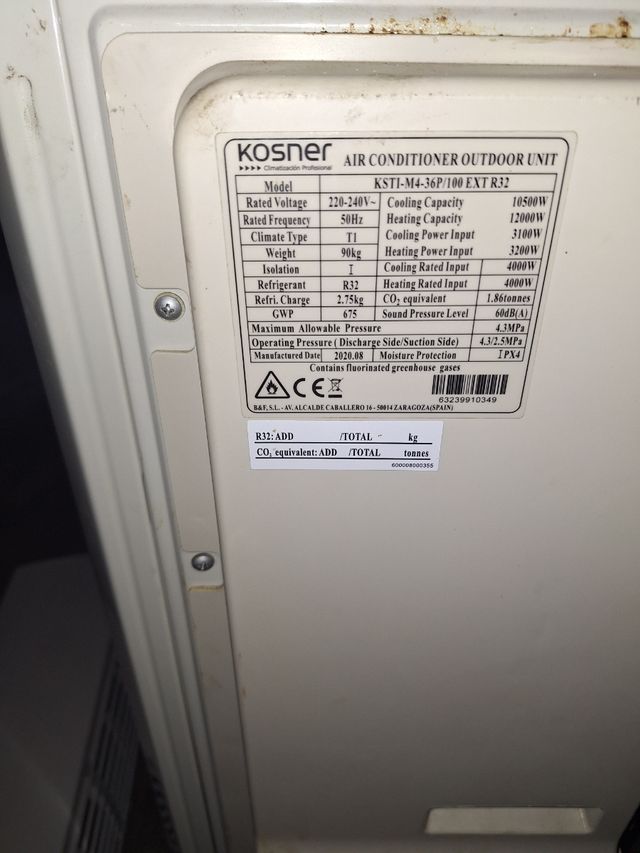 Aire acondicionado 2023 kosner