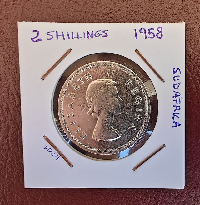 2 Shilling 1958 Sudafrica de Plata