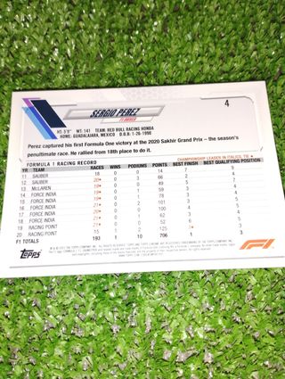 Topps Chrome F1 Pérez 