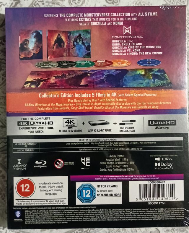 Pack Monsterverse (5 películas 4K-UHD)