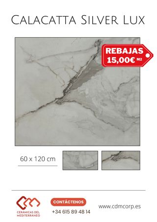 Cerámica Calacatta Imitación Mármol - 60 x 120 cm