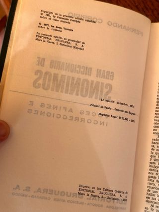 Gran diccionario de Sinonimos, primera edicio