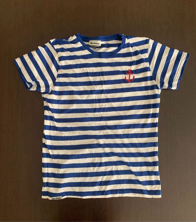 Camiseta Bordeaux marinera rayas azules M