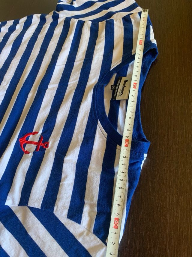 Camiseta Bordeaux marinera rayas azules M