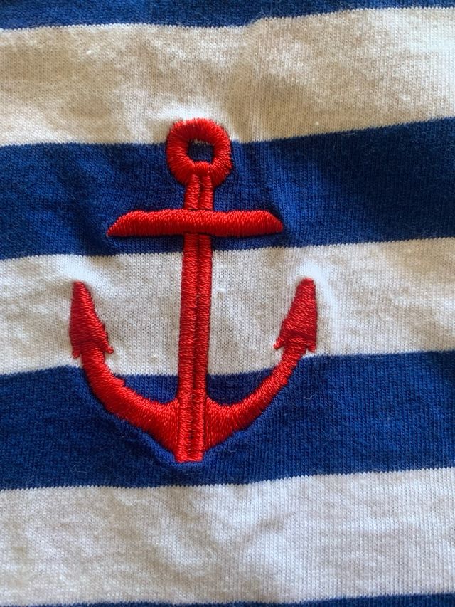 Camiseta Bordeaux marinera rayas azules M