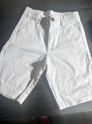 Pantalon corto blanco para niño 7-8 años