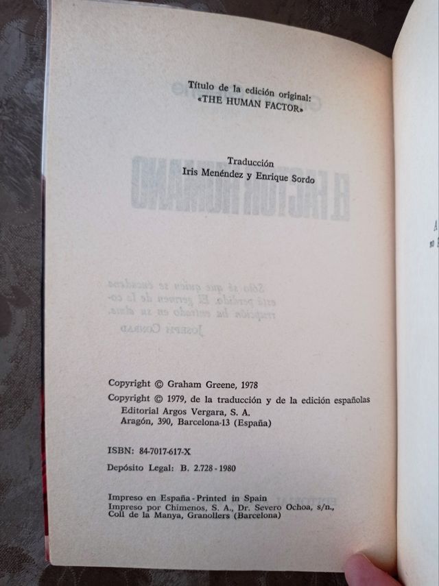 El factor humano, Graham Greene