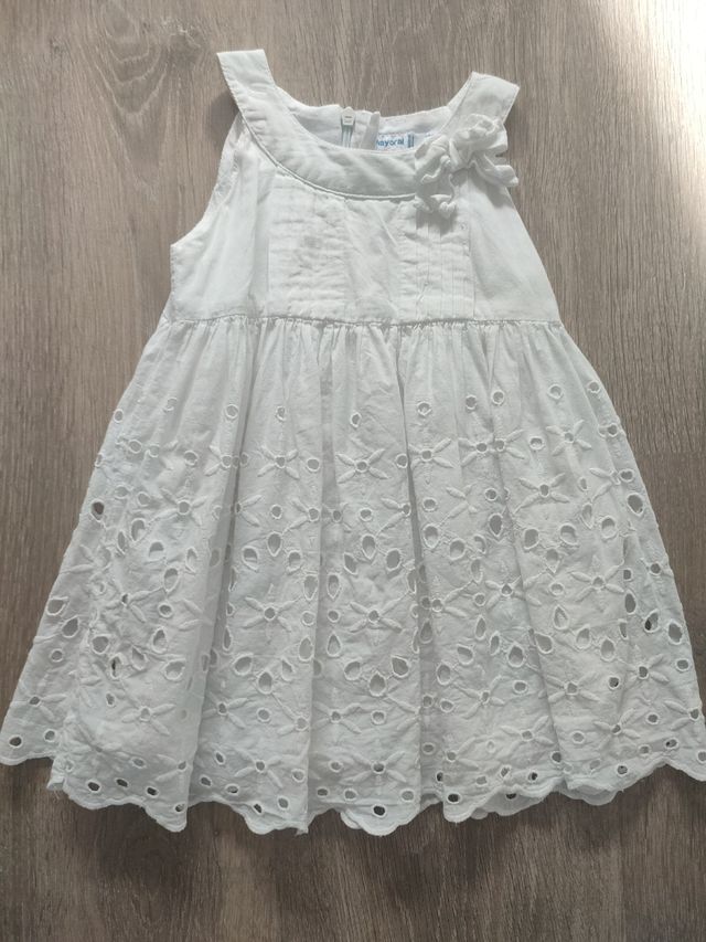 VESTIDO BLANCO MAYORAL 12-18 MESES