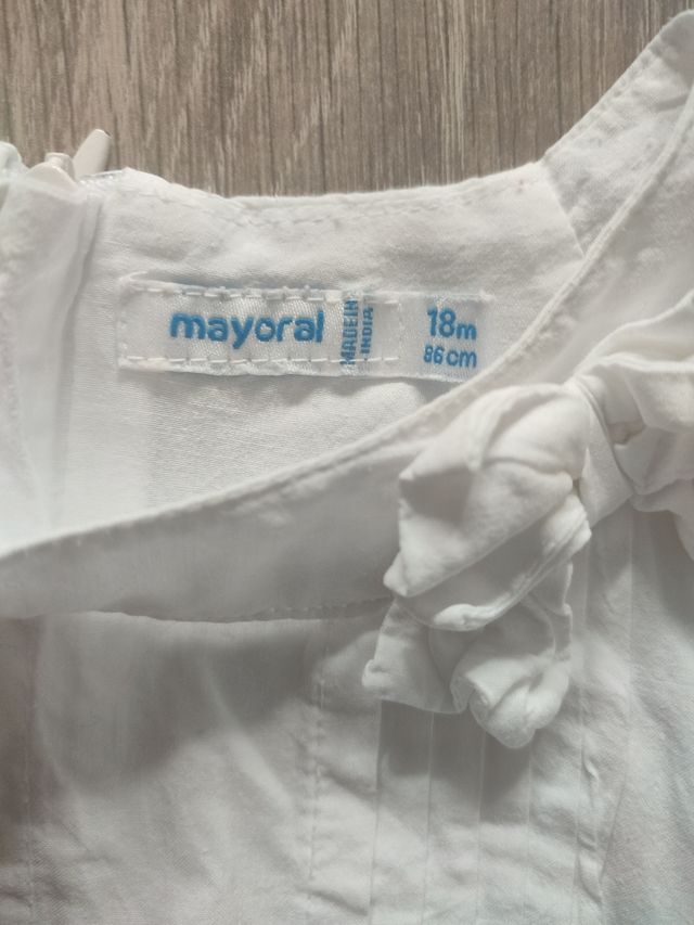 VESTIDO BLANCO MAYORAL 12-18 MESES