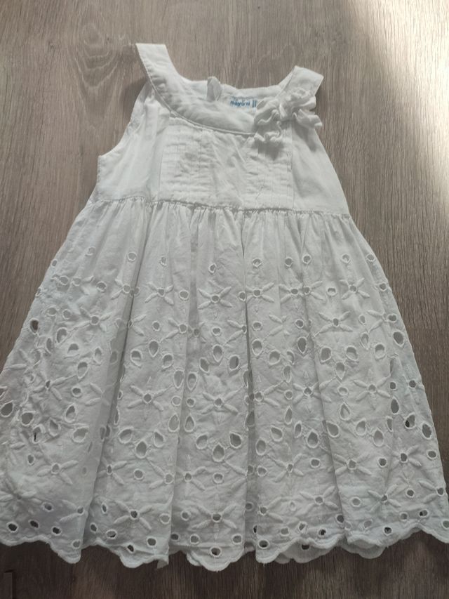 VESTIDO BLANCO MAYORAL 12-18 MESES