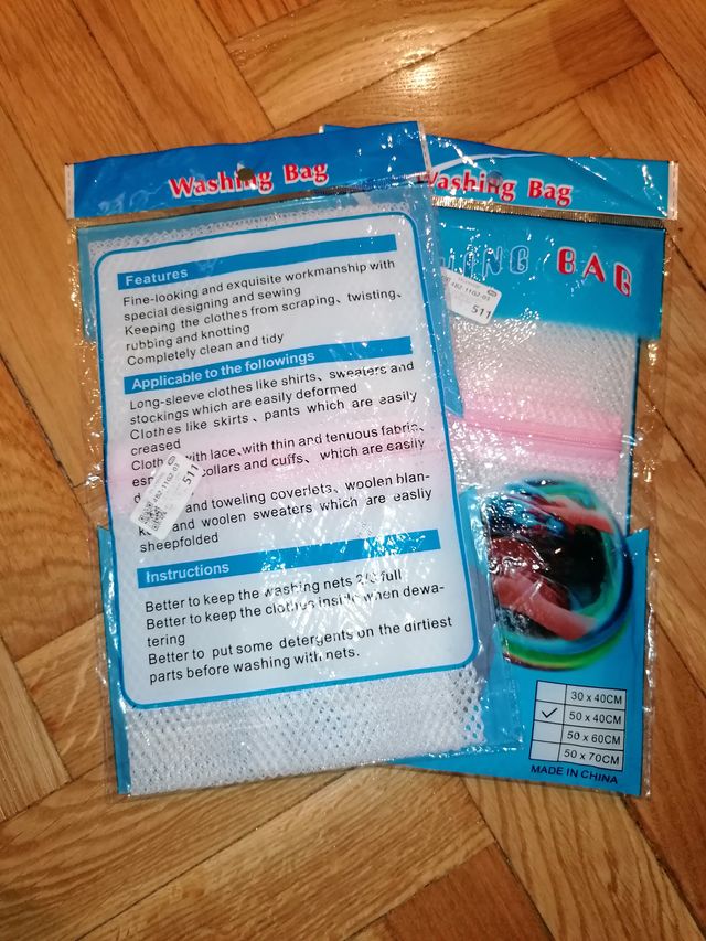 2 bolsas lavandería. Nuevas. 40*50cm.