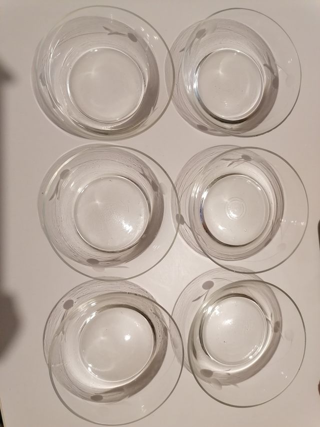 Juego 6 cuencos cristal