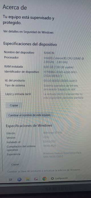 Ordenador PC Intel 2.80 GHz